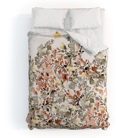 Ninola Design Magic summery flowers Terracota Duvet Cover