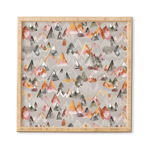 Ninola Design Magical Fall Mountains Beige Framed Wall Art