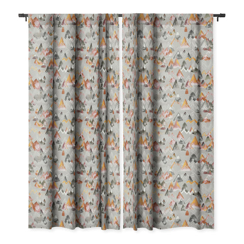 Ninola Design Magical Fall Mountains Beige Blackout Window Curtain