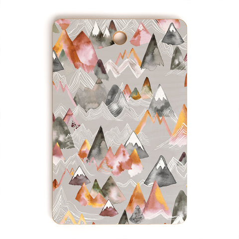 Ninola Design Magical Fall Mountains Beige Cutting Board Rectangle