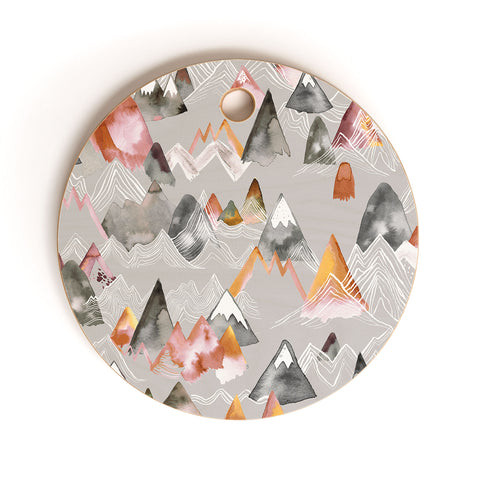 Ninola Design Magical Fall Mountains Beige Cutting Board Round