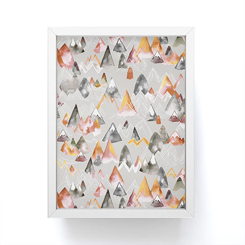 Ninola Design Magical Fall Mountains Beige Framed Mini Art Print