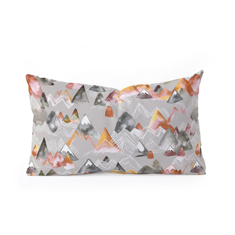 Ninola Design Magical Fall Mountains Beige Oblong Throw Pillow