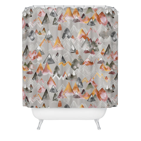 Ninola Design Magical Fall Mountains Beige Shower Curtain