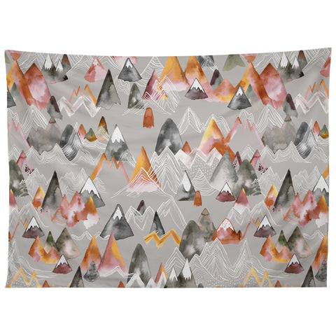 Ninola Design Magical Fall Mountains Beige Tapestry