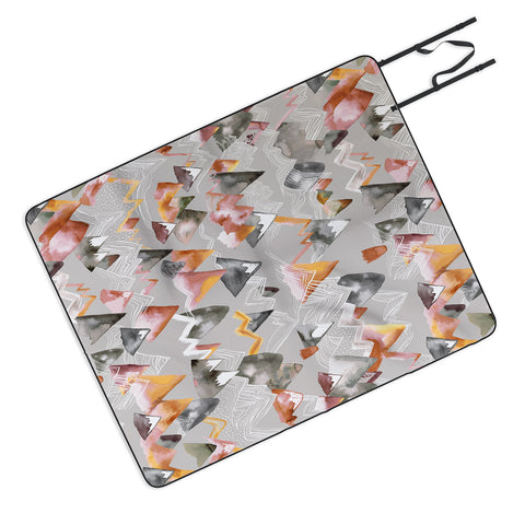 Ninola Design Magical Fall Mountains Beige Picnic Blanket