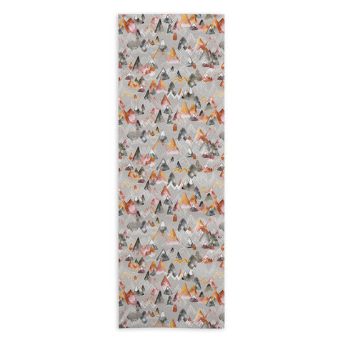 Ninola Design Magical Fall Mountains Beige Yoga Towel