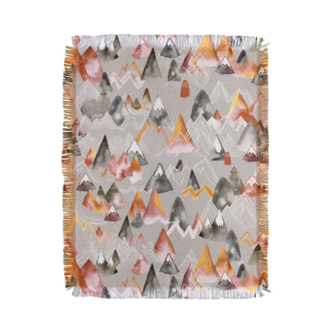 Ninola Design Magical Fall Mountains Beige Throw Blanket