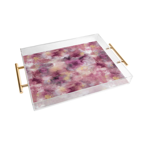 Ninola Design Marble Watercolor Pink Acrylic Tray