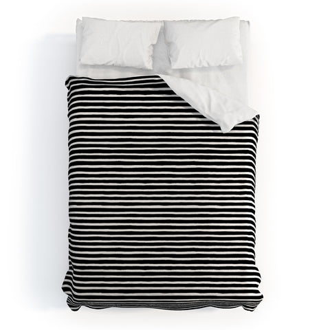 Ninola Design Marker Stripes Black Duvet Cover