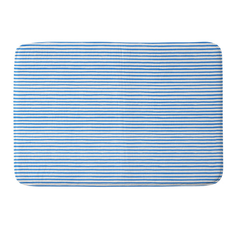 Ninola Design Marker stripes blue Memory Foam Bath Mat