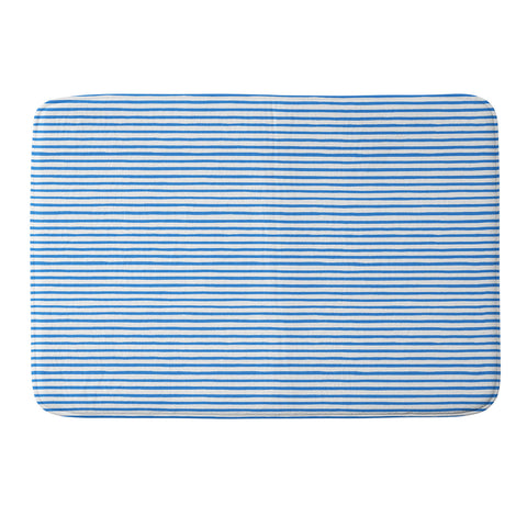 Ninola Design Marker stripes blue Memory Foam Bath Mat