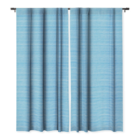 Ninola Design Marker stripes blue Blackout Window Curtain