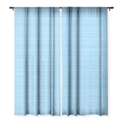 Ninola Design Marker stripes blue Sheer Window Curtain