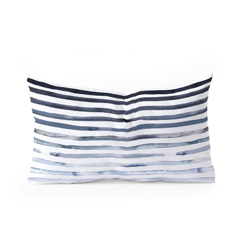 Ninola Design Marker stripes blue Oblong Throw Pillow