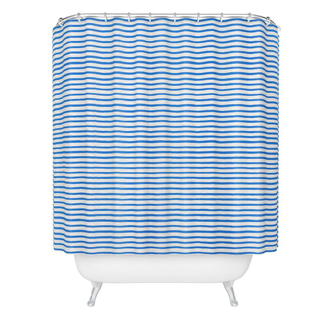Ninola Design Marker stripes blue Shower Curtain