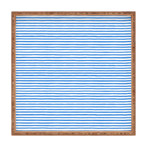 Ninola Design Marker stripes blue Square Tray
