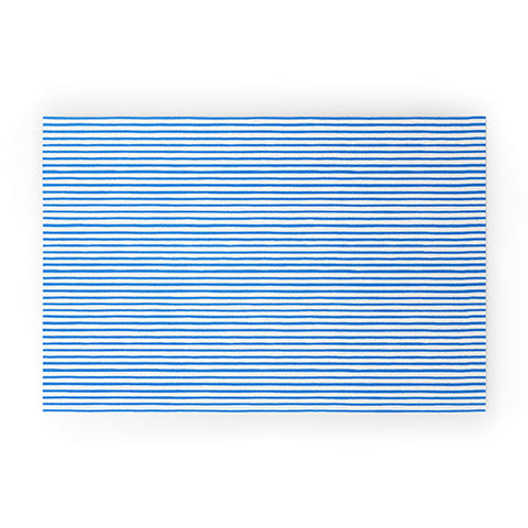 Ninola Design Marker stripes blue Welcome Mat