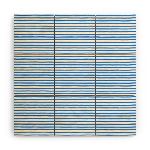 Ninola Design Marker stripes blue Wood Wall Mural
