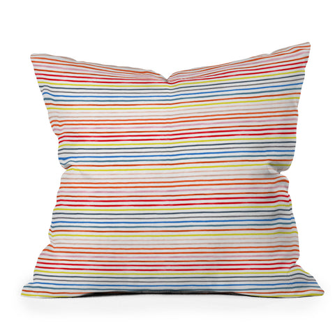 Ninola Design Marker stripes colors Outdoor Throw Pillow