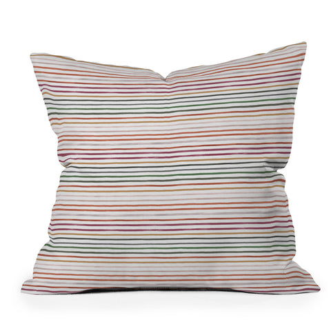 Ninola Design Marker stripes Terracota Outdoor Throw Pillow