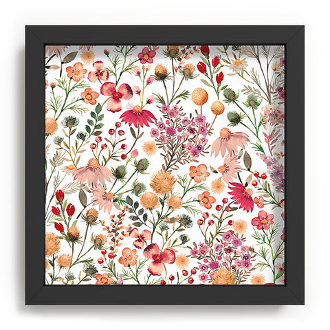 Ninola Design Meadow Perennial Botanical Red Recessed Framing Square