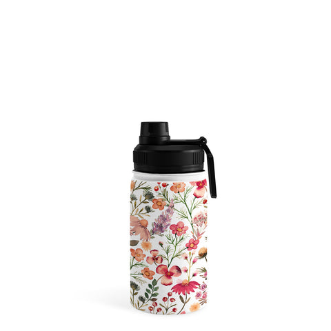 Ninola Design Meadow Perennial Botanical Red Water Bottle