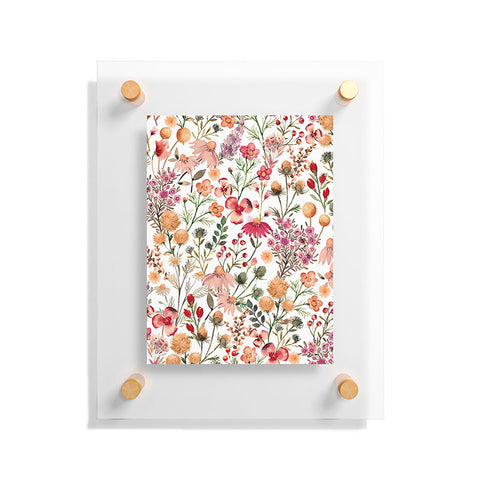 Ninola Design Meadow Perennial Botanical Red Floating Acrylic Print