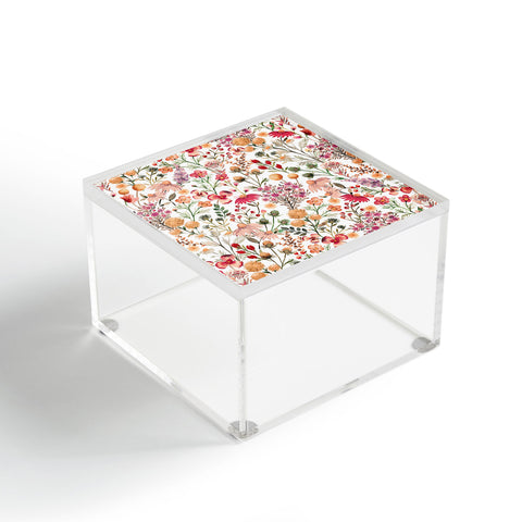 Ninola Design Meadow Perennial Botanical Red Acrylic Box