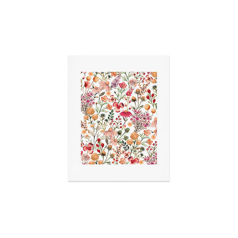 Ninola Design Meadow Perennial Botanical Red Art Print
