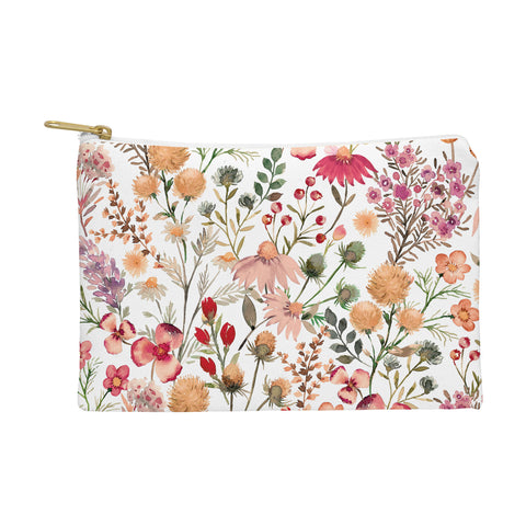 Ninola Design Meadow Perennial Botanical Red Pouch