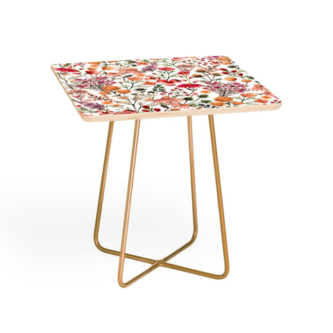 Ninola Design Meadow Perennial Botanical Red Side Table