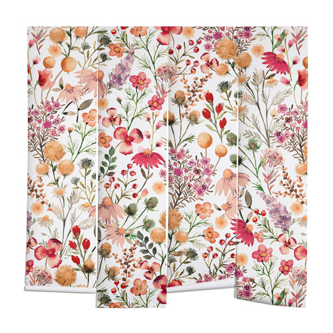Ninola Design Meadow Perennial Botanical Red Wall Mural