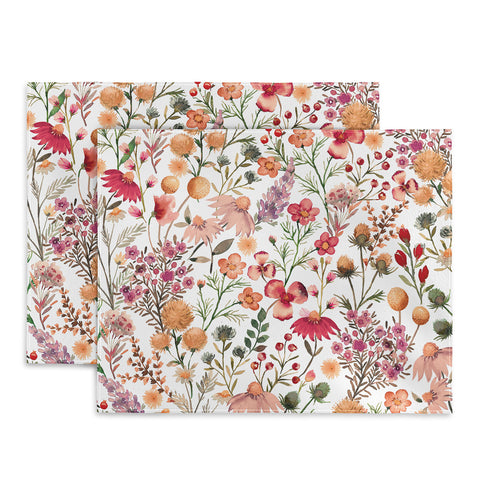 Ninola Design Meadow Perennial Botanical Red Placemat