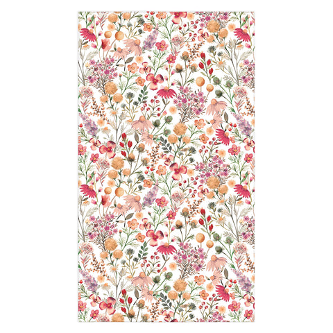 Ninola Design Meadow Perennial Botanical Red Tablecloth