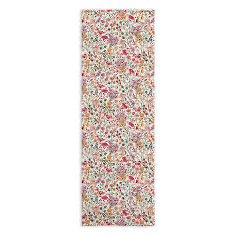 Ninola Design Meadow Perennial Botanical Red Yoga Towel