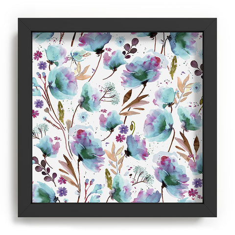 Ninola Design Meadow Poppies Perennial Blue Recessed Framing Square