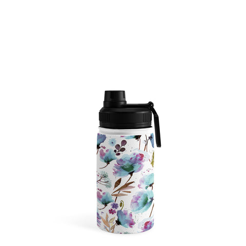 Ninola Design Meadow Poppies Perennial Blue Water Bottle
