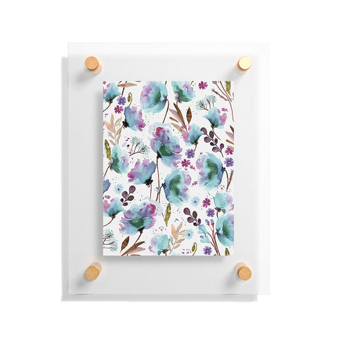 Ninola Design Meadow Poppies Perennial Blue Floating Acrylic Print