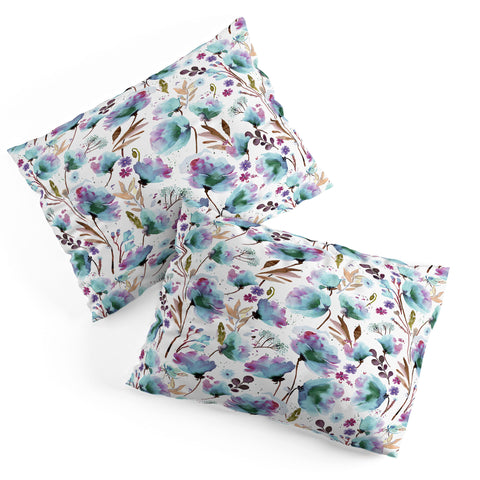 Ninola Design Meadow Poppies Perennial Blue Pillow Shams