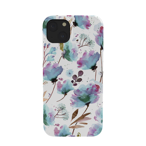 Ninola Design Meadow Poppies Perennial Blue Phone Case