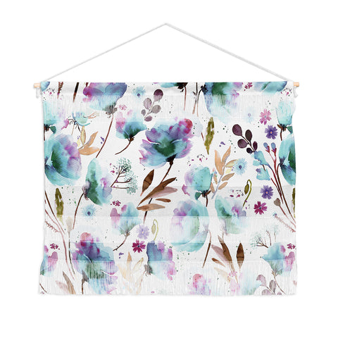 Ninola Design Meadow Poppies Perennial Blue Wall Hanging Landscape