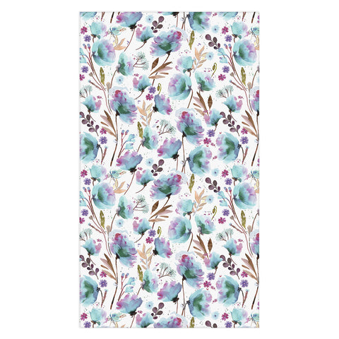 Ninola Design Meadow Poppies Perennial Blue Tablecloth
