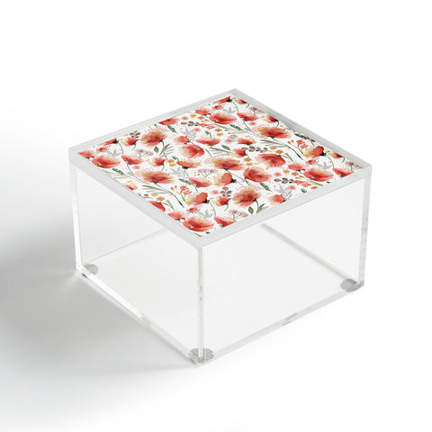 Ninola Design Meadow Poppies Perennial Red Acrylic Box