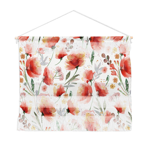 Ninola Design Meadow Poppies Perennial Red Wall Hanging Landscape