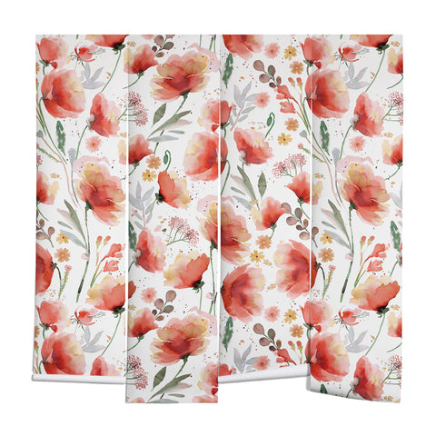 Ninola Design Meadow Poppies Perennial Red Wall Mural