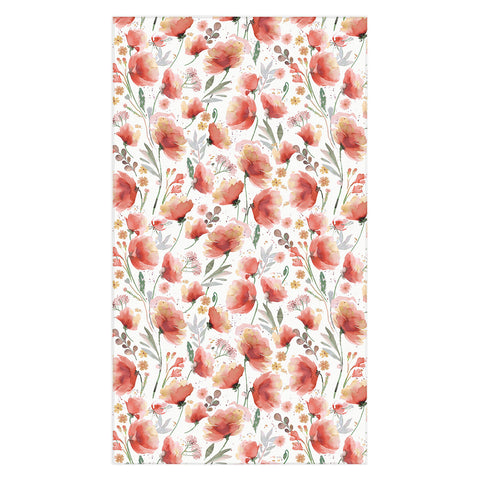 Ninola Design Meadow Poppies Perennial Red Tablecloth