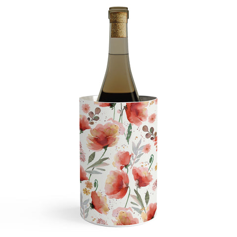 Ninola Design Meadow Poppies Perennial Red Wine Chiller