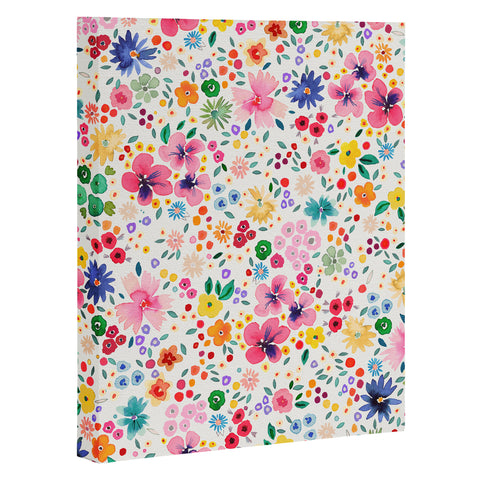 Ninola Design Millefleurs Cute Flowers Art Canvas