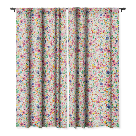 Ninola Design Millefleurs Cute Flowers Blackout Window Curtain